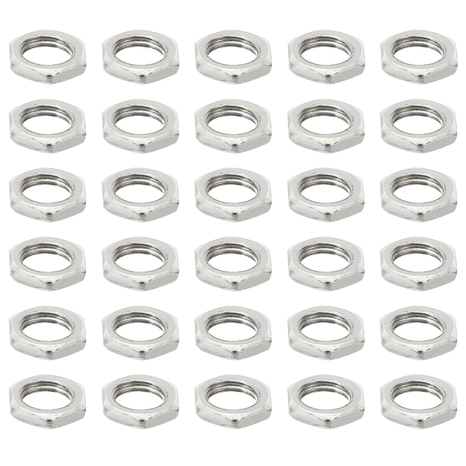 PATIKIL M7x0.75 Steel Hex Nuts, 60 Pack Metric Thread Zinc Plated Finished Hardware Nuts Screw Bolt Fasteners for Lamps Machinery Repair 2mm Height