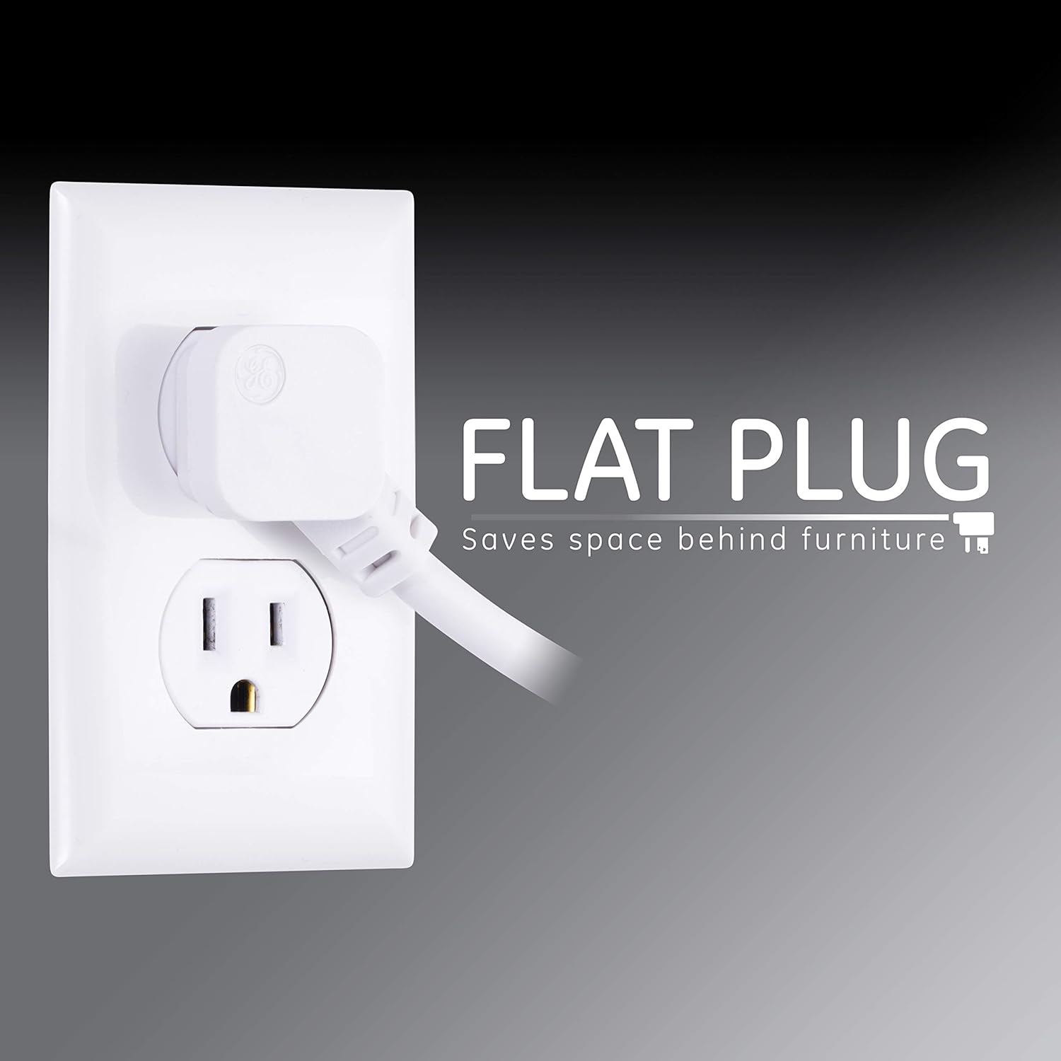 GE 6 Outlet Surge Protector, 10 Ft Extension Cord, Power Strip, 800 Joules, Flat Plug, Twist-to-Close Safety Covers, White, 14092: Home Audio & Theater