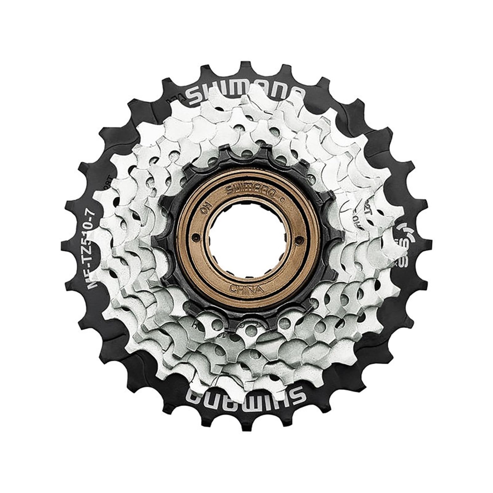 Shimano Unisex - Adult MF-TZ510 7 Speed Cog 14-16-18-20-22-24-28 Teeth Brown/Black