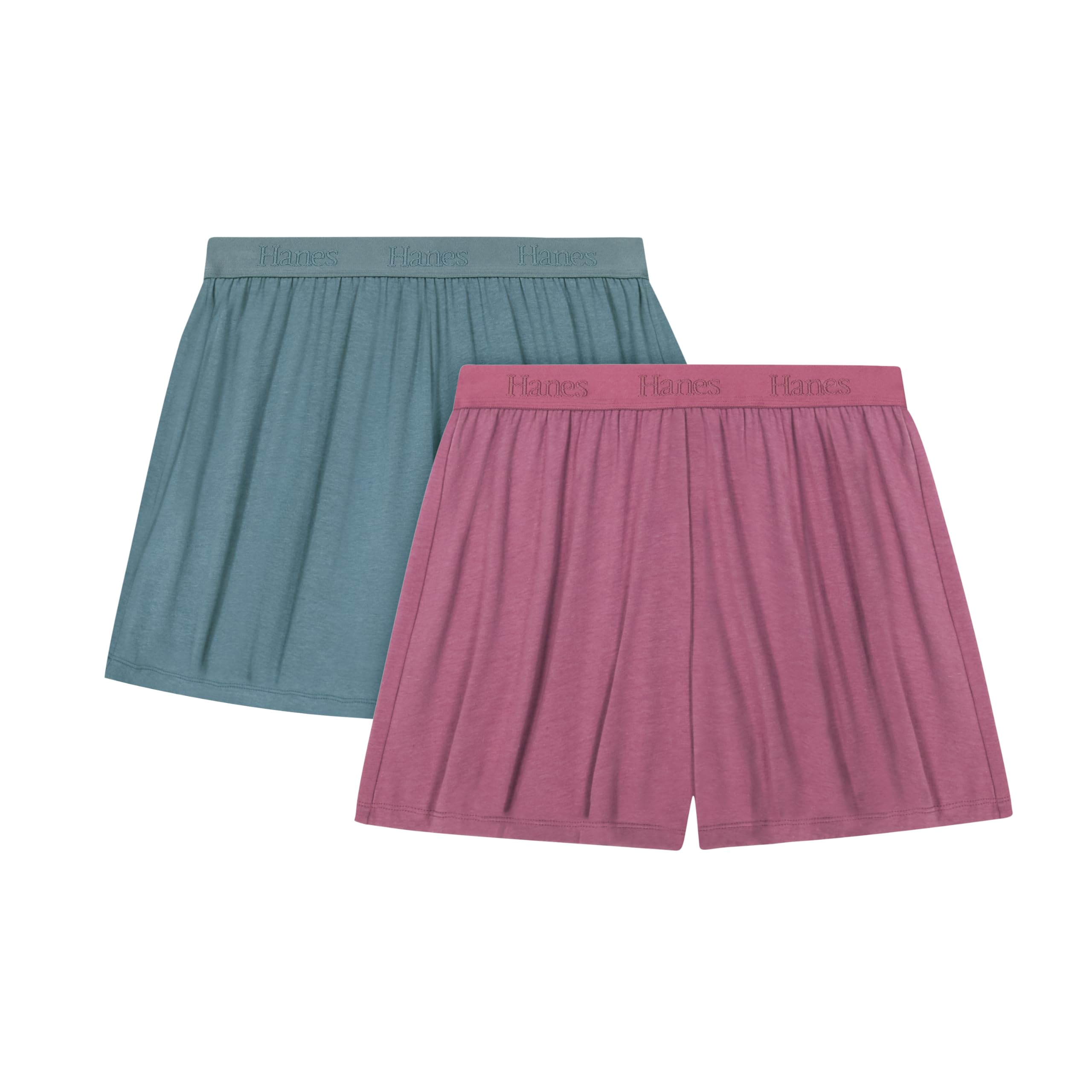 Hanes Women's Originals Sleep Shorts, 2-Pack, Comfywear Supersoft Lounge Shorts Pack, 3.25" Image