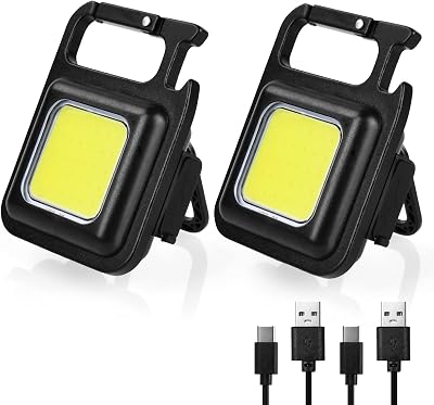 URAQT LED Keychain Flashlight 1000 Lumens COB Rechargeable USB Type-C