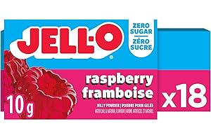 Jell-O Zero Sugar Raspberry Jelly Powder Mix, 10 g Box (Pack of 18)