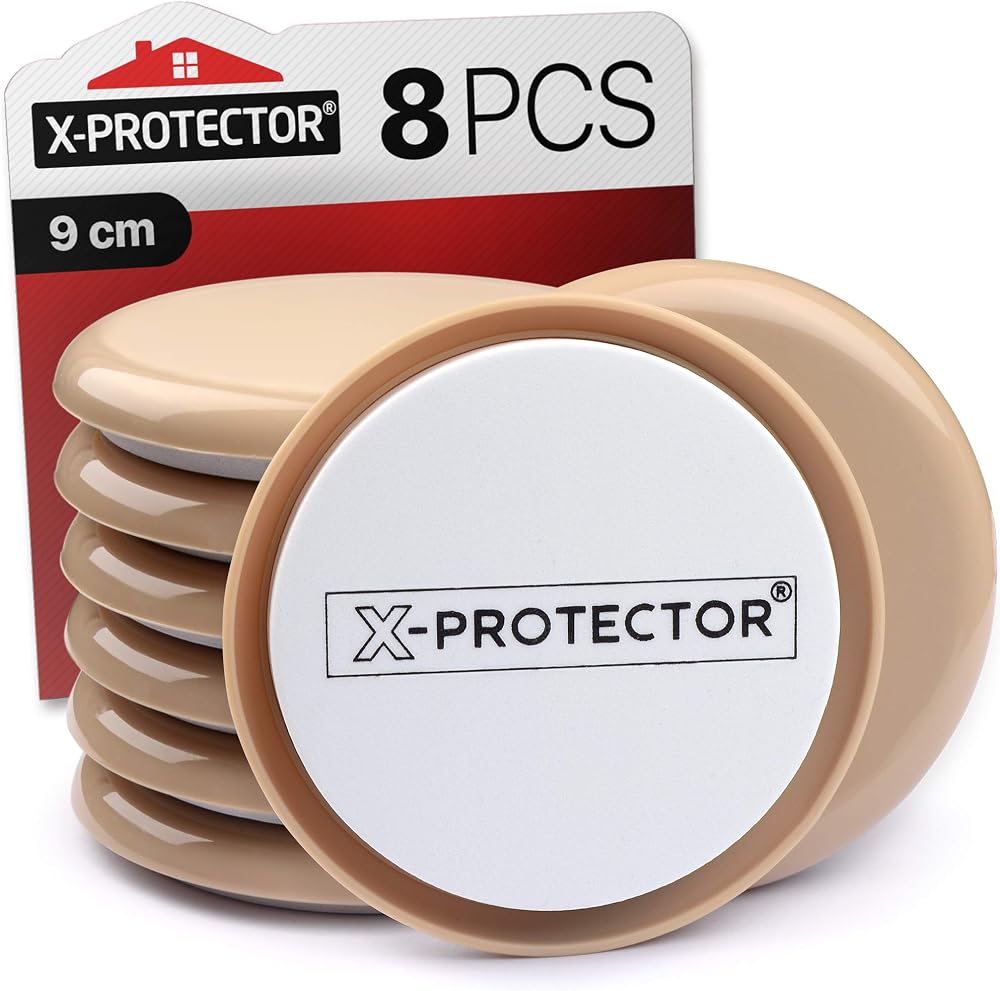 X-Protector Furniture Sliders for Carpet 8 pcs 9cm Moving Pads