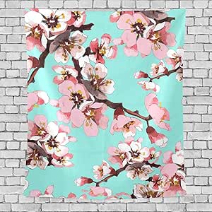 Oneluca, tapiz de pared vertical con ramas de flores de albaricoque