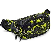 Large Fanny Pack for Men Women NSYOOMH, Crossbody Waist Bag 5-Zipper Pocket | Roomy Multi Pockets - Hands Free, Casual, Fishing, Sports, Cycling, Travel, Workout, Festiva. ​Belt Bag Black