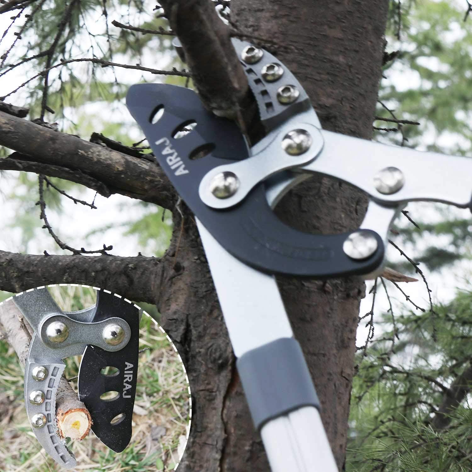 AIRAJ Retractable Handle Anvil Loppers, Heavy Duty Pruning Lopper with SK-5 High Carbon Steel Blades, Lightweight Aluminium Tube Tree Trimmer & Branch Cutter, 26 Inch Compound Action Hand Loppers : Garden & Outdoor