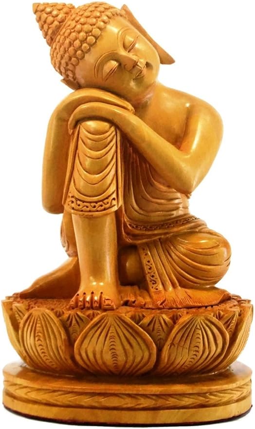AapnoCraft Handicrafted Wooden Buddha Statue Budhha In