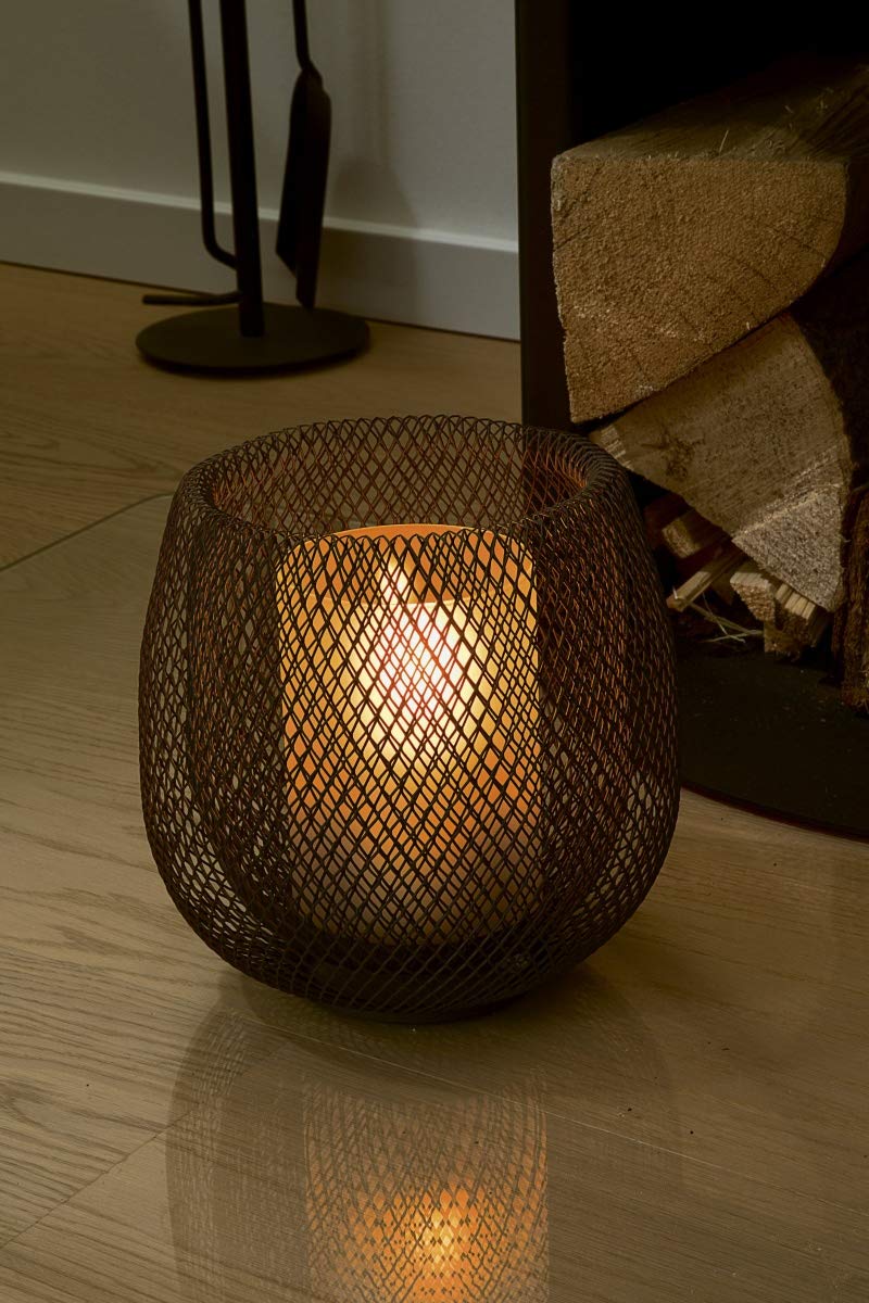 Philippi Mesh tea light holder, 19 cm, steel/glass