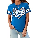 Football Shirt for Women Game Day Shirt Football Fans Shirt Mom Tee Casual Short Sleeve Tops