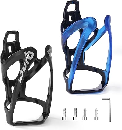Ainiv Bike Water Bottle Cage 2PCS PC Plastic Black Black Blue Bicycle Bottle