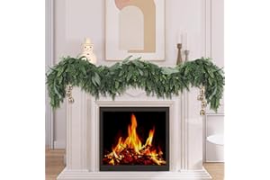 ZESUA Christmas Decoration Indoor - 6FT Christmas Cedar Garland - Artificial Realistic Real Touch Winter Garland for Mantle Table Stairs Railing Fireplace Front Door Indoor Outdoor Xmas Home Décor