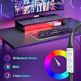 Bestier Small Gaming Desk 106.6 cm LED Monitor Stand Cup Holder Hooks view 5