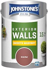 Johnstone's Exterior Smooth Masonry Paint Brick Red 5L 60m² Coverage