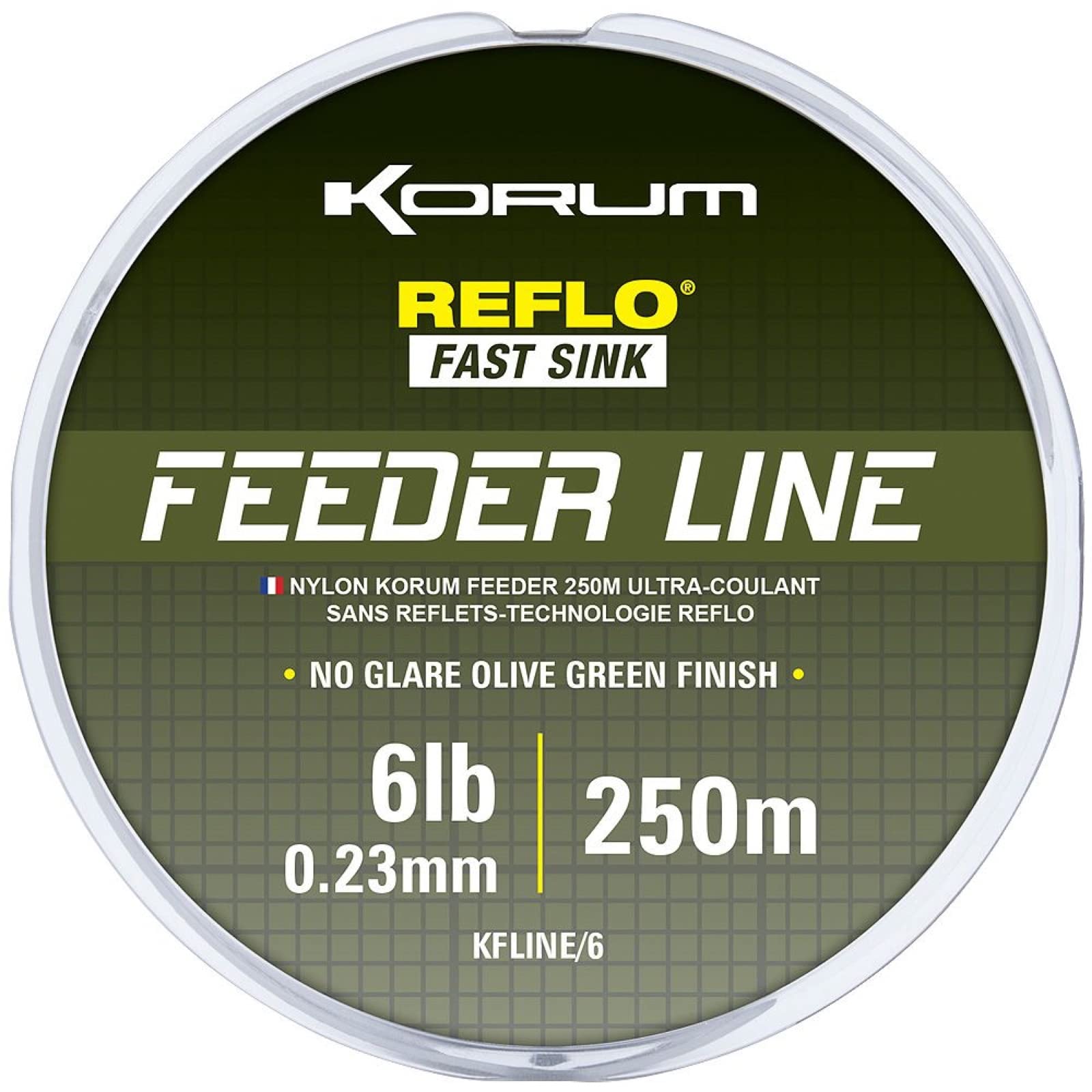 Korum Reflo Fast Sink Feeder Line 6lb 0.23mm 250m (kfline/06)