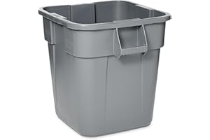 Rubbermaid Commercial LLDPE Square Brute 28-Gallon Trash Can without Lid, Gray, For Restaurants/Garages/Offices/Mailrooms/Classrooms
