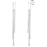 Savlano 925 Sterling Silver Tassel Box Chain Drop Earrings-18K Gold Plated 3-Strand Linear Drop Stud Earrings for Women Comes with Gift Box-Made in Italy