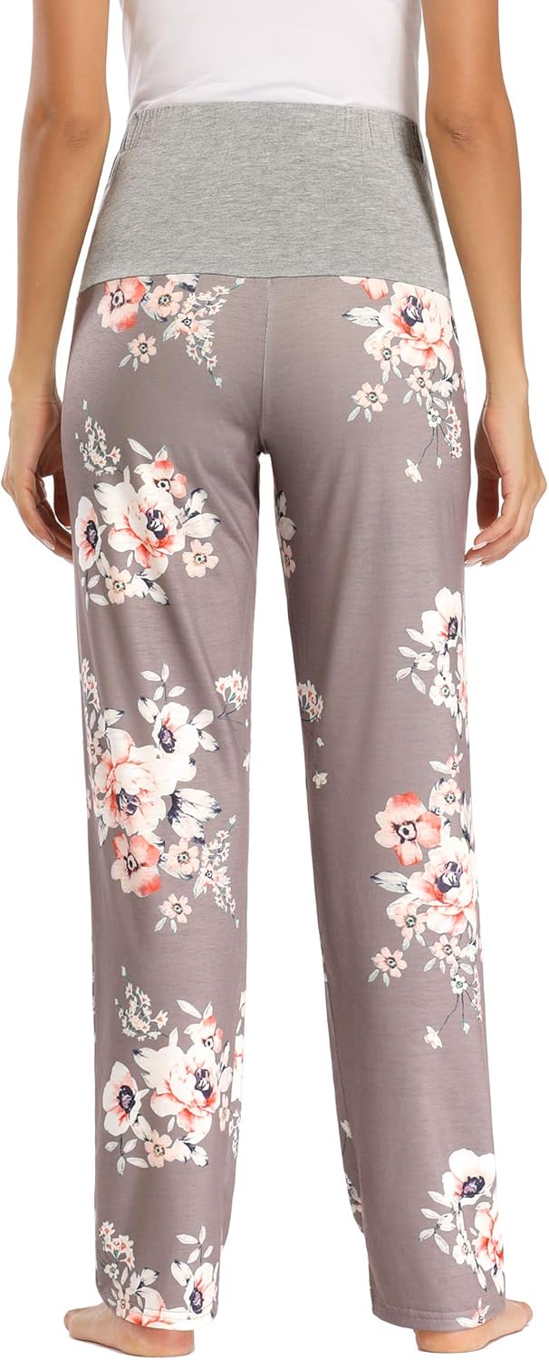 GLAMIX Women's Maternity Lounge Pants Over Belly Sweatpants Pregnancy Soft Pajama Yoga Work Long Pants at  Women’s Clothing store