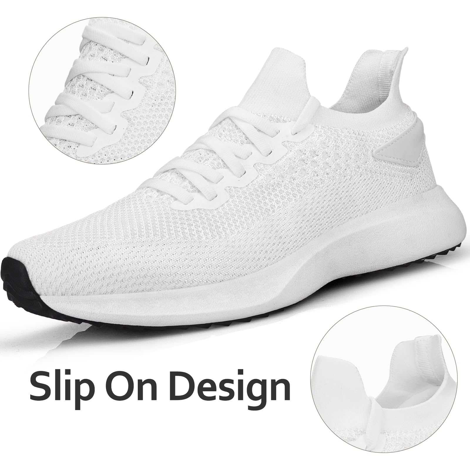 Giniros Sneaker Herren Schuhe Leichte Straßenlaufschuhe Jogging Weiß 43EU 4