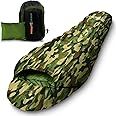 SereneLife 0 Degree Mummy Sleeping Bag – Military-Style, Lightweight & Waterproof for Extreme Cold, Stays Warm in 5–10°F, No-Snag Zipper, Compact Carry Bag & Travel Pillow for Camping & Backpacking