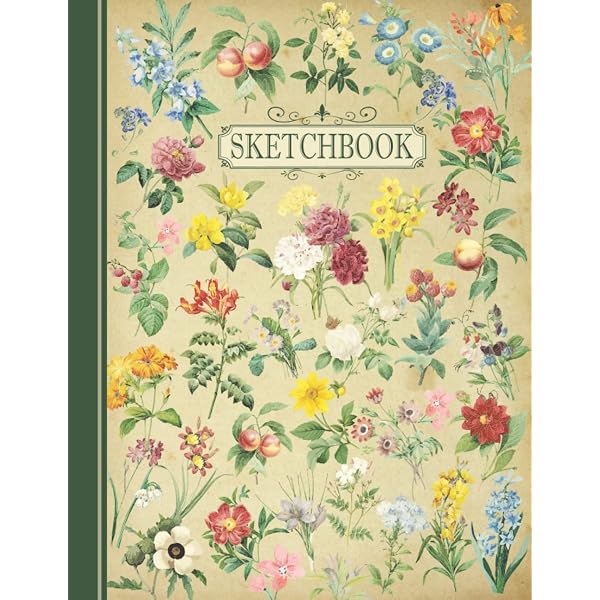 Botanical Drawing Book: Vintage Garden Plants Cover Sketchbook