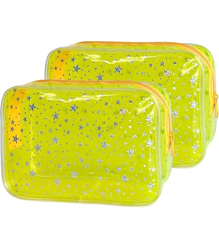 TotePrint Neon TSA Approved Clear Toiletry Pouch, 7