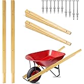 Wheelbarrow Handles Replacement Kit,59'' Wooden Wheel Barrow Parts | with 2 Heavy Duty Wheelbarrow Wedge,Easy Install