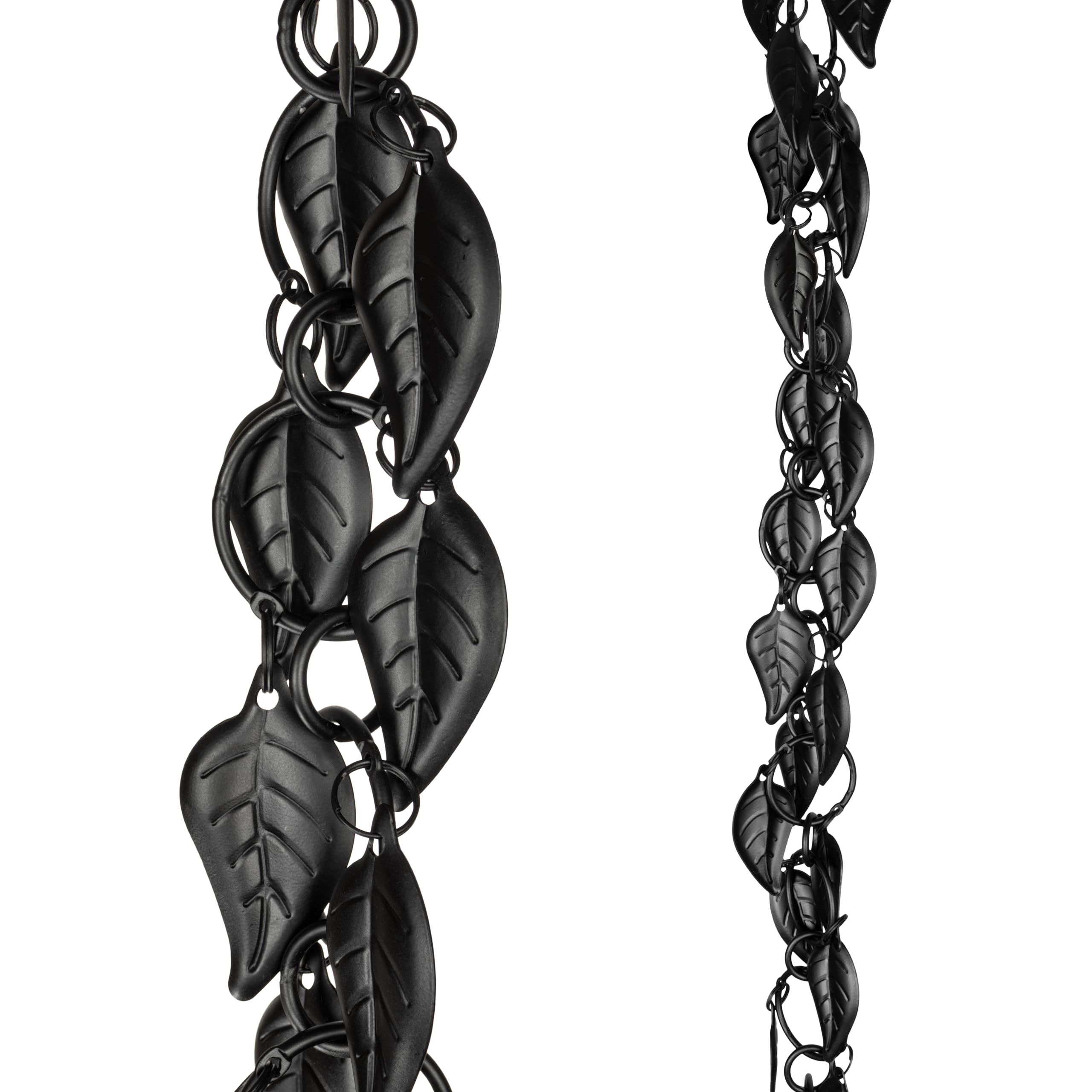 Photo 1 of Monarch Rain Chains Aluminum Cascading Leaves Black Rain Chains for Gutters – 8.5 ft Black Decorative Rainchain Outdoor Durable Heavy Duty Gutter Chain Downspout, Modern Rainchains for Outside