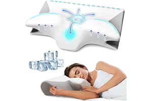 SUFOR Cervical Pillow for Neck Pain Relief, Cooling Contour Memory Foam Pillows Support Odorless Ergonomic Neck Pillow Adjustable Orthopedic Bed Pillow for Side Back Stomach Sleeper with Pillowcase