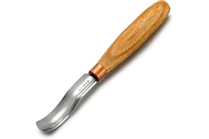 BeaverCraft, Wood Carving Bent Gouge K8a/14 0.55" - Spoon Carving Tools - Woodworking Hand Chisel Compact Wood Carving Knife for Beginners and Profi - Hobbies for Adults and Kids - Carbon Steel Blade