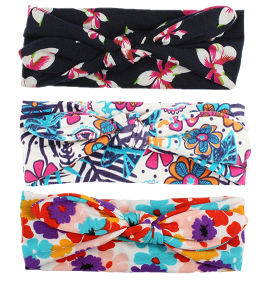 Calliar Baby Headbands Elastic Girl\'s Hairbands For Newborn,Toddler and Childrens(7Pack,Printed Bow)