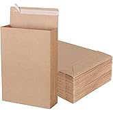 zmybcpack 50 Pack 9.4" x 13.2" Expandable Catalog Envelopes, Large Kraft Document Envelopes Self Seal Manilla Envelopes Mailing for Documents, Magazines, Photos