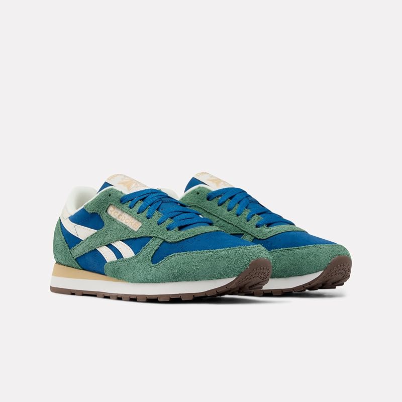Unisex Classic Leather Sneaker, ATHLETICBLUE/FIELDGREEN/Chalk, 36,5 EU