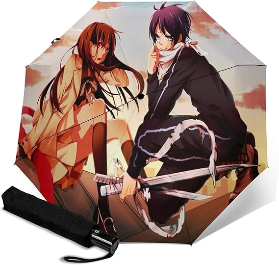Amazon Co Jp 自動三つ折り傘 アニメ ノラガミ 野良神 自動三つ折り傘 8骨無地三つ折り傘 ボタンスイッチ 高密度防水耐久性のある高級感 防風ユニセックス日焼け防止傘自動スイッチ折りたたみ傘を運ぶのは簡単 服 ファッション小物