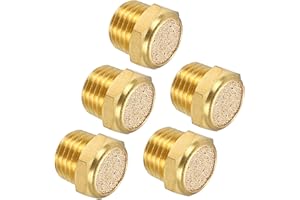 MECCANIXITY 5pcs Pneumatic Exhaust Muffler, 1/2" NPT Sintered Bronze Muffler Air Fittings for Pneumatic Tool and Industrial M