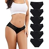 Aijolen Women's Cotton Bikini Panties Lace Cheeky Underwear for Women Breathable Soft Underwear Women Pack S-XL