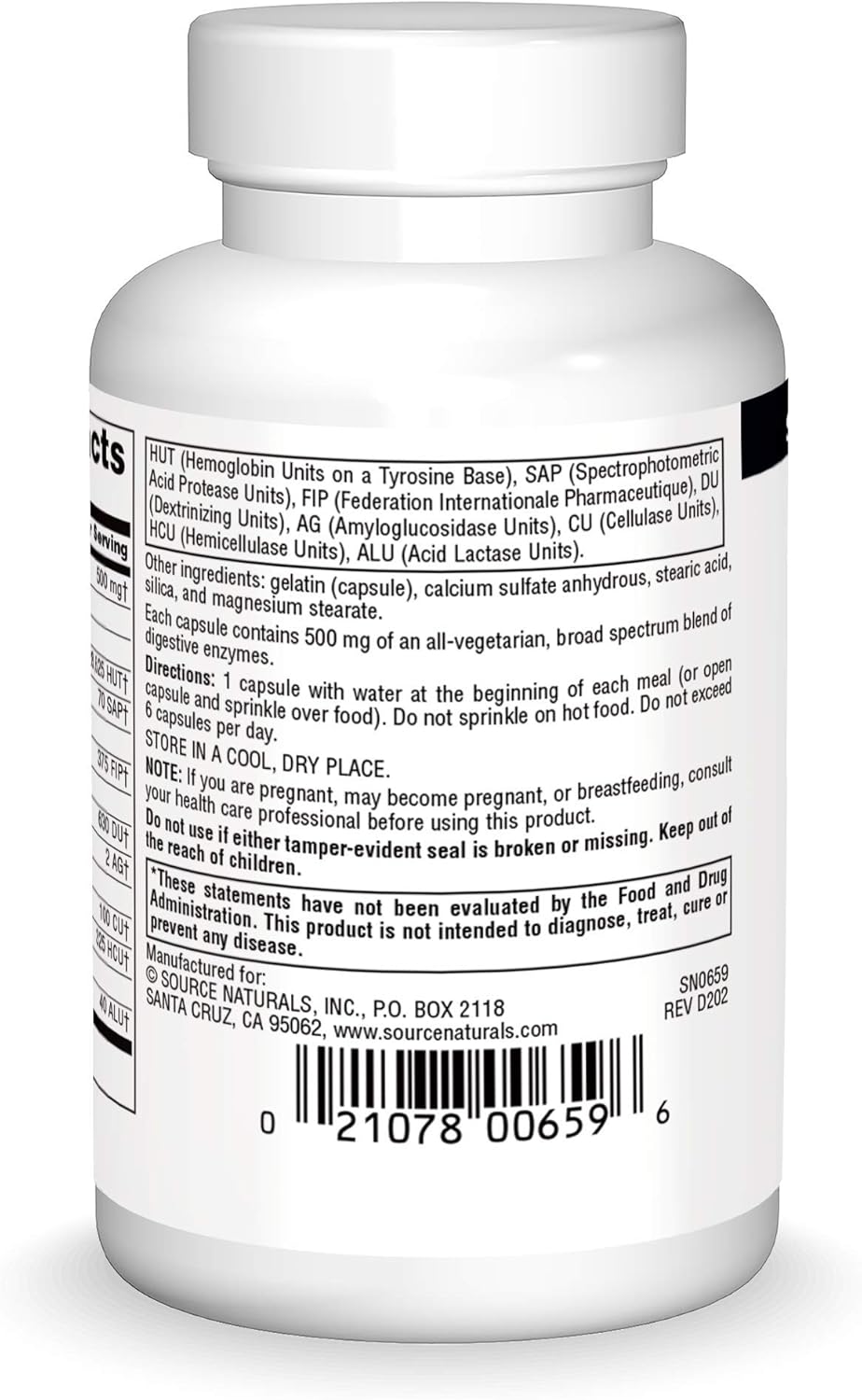 Source Naturals Essential Enzymes 500mg Bio-Aligned Multiple Enzyme Supplement Herbal Defense for Digestion, Gas, Constipation & Bloating Relief - Supports A Strong Immune System - 60 Capsules: Health & Personal Care
