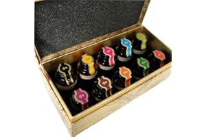 GC QUILL Dip Pen Ink, 10 Colors Fountain Dip Pen Ink Set Non-Carbon Drawing Writing Art Craft Dip Inks Bottles, 20cc Bottle 10 Colors Set LL-710