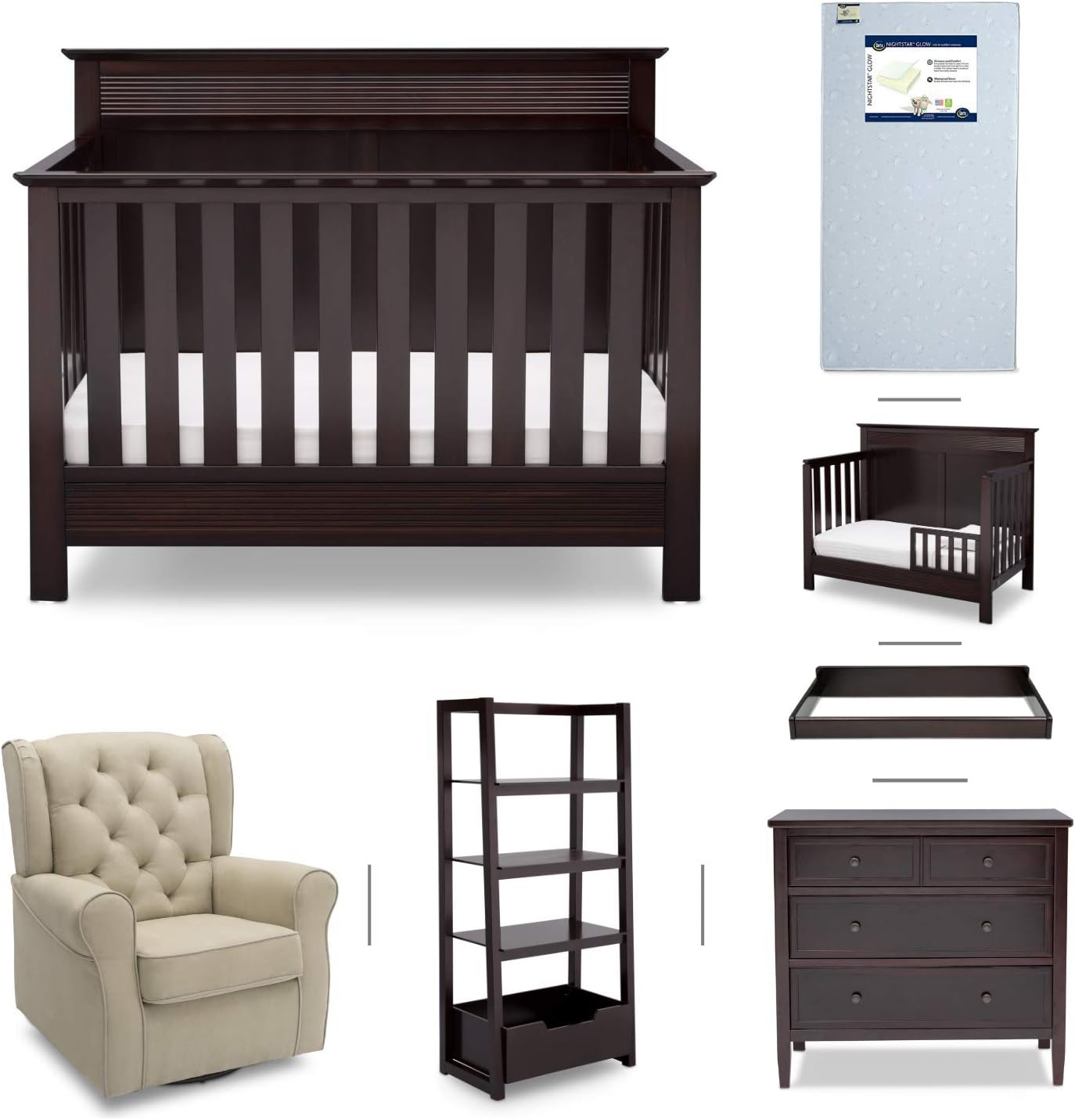 rocking chair crib combo