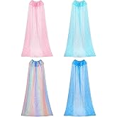 Jecery 4 Pieces Princess Cape Cloaks Kids Fairy Tulle Cape Princess Costume for Girls Cosplay Birthday Party Dressing Up