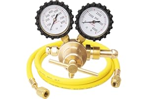 Nitrogen Regulator HVAC with 60" Hose, Nitrogen Regulator 0-800 PSI Output Pressure, 0-4000 PSI Inlet pressure, CGA580 Inlet 