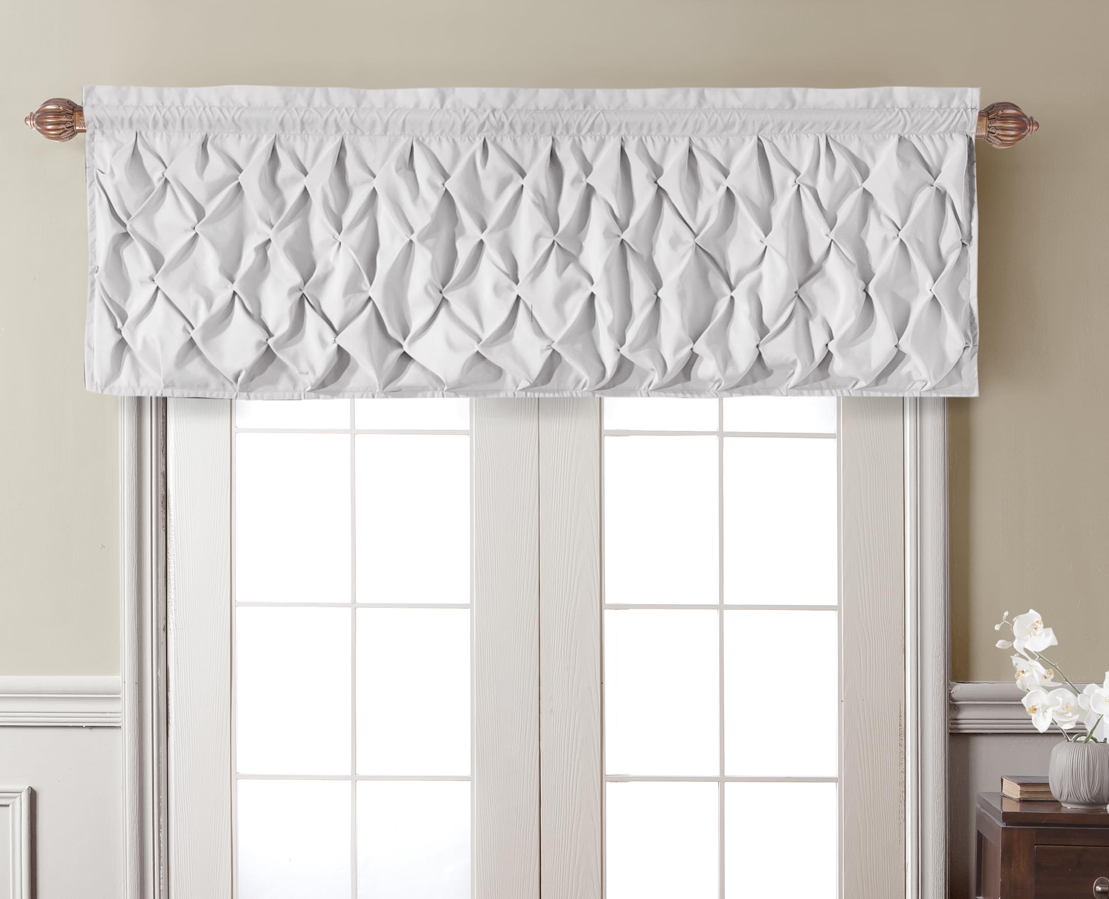 VCNY Home - Valance, Window Treatment with Rod Pocket, Modern Home Decor (Carmen White, 60" x 20") — image 1