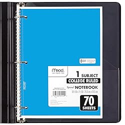 Mead Spiral Notebook, 6 Pack, 1 Subject, College