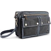 Kolo Chelsea Multi-Pocketed Shoulder Bag, Organic Wax Cotton Canvas, Large