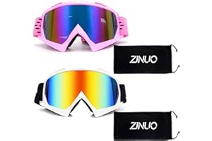 ZJNUO Dirt Bike Goggles,2 Pack ATV Goggles Motocross Off Road Riding Motorcycle goggles Racing MX UTV Goggles