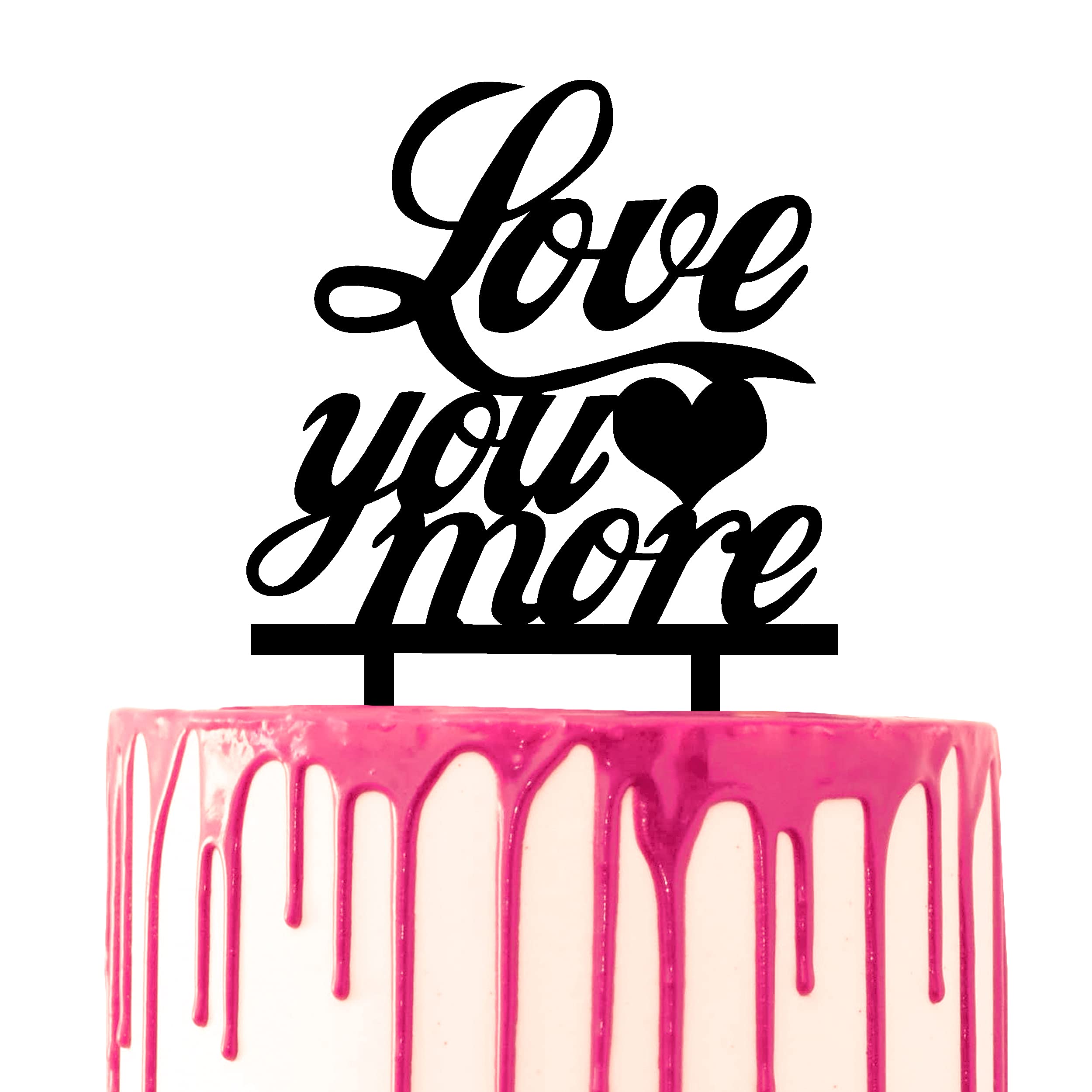 CARISPIBET "Love you more" Wedding Cake Topper Marriage Anniversary Acrylic Cake Decorative