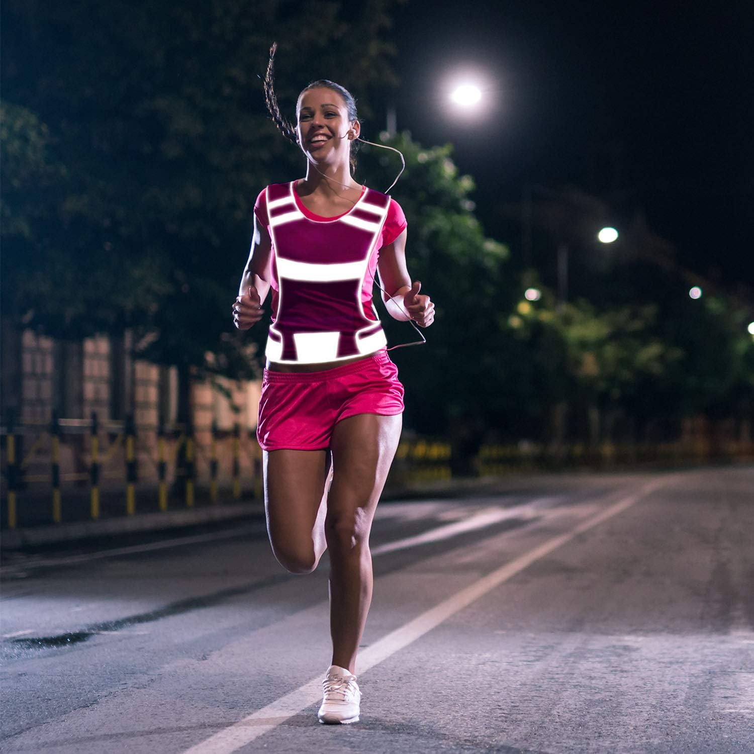 247 Viz Reflective Running Vest Gear - Stay Visible & Safe - Ultra Light & Comfortable Motorcycle Reflective Vest - Large Pocket & Adjustable Waist - Safety Vest - Free Bands : Sports & Outdoors