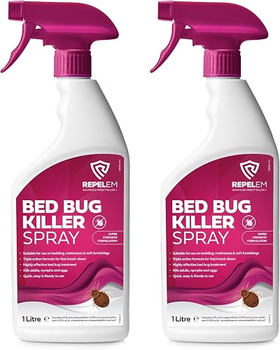 REPELEM Bed Bug Killer Spray 2L Large Bed Bugs Spray Kills All Life Stages