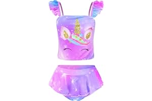 RuuYiicoco Little Girls Two Pieces Bikinis Unicorn Swimsuit Mermaid Tankini Bathing Suit