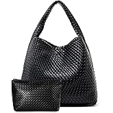 MELOLILA Large Woven Tote Bag for Women Weave Purse Woven Leather Handbag