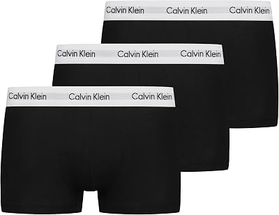 Uomo Pantaloncini Boxer Vita Bassa Confezione da 3 Intimo, Nero (Black), M